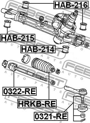 Febest HAB-216 - Сайлентблок рулевой рейки autodif.ru