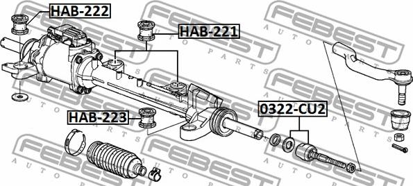 Febest HAB-223 - Сайлентблок рулевой рейки autodif.ru