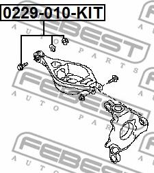 Febest 0229-010-KIT - болт с эксцентриком+шайба+гайка!\ Nissan QX70/FXS51 12> autodif.ru