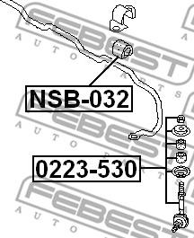 Febest 0223-530 - тяга стабилизатора передняя! \ Nissan Maxima/Cefiro A32 1994-2000 autodif.ru