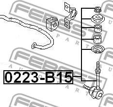 Febest 0223-B15 - тяга стабилизатора заднего!\ Nissan Sunny B15 98-04 autodif.ru