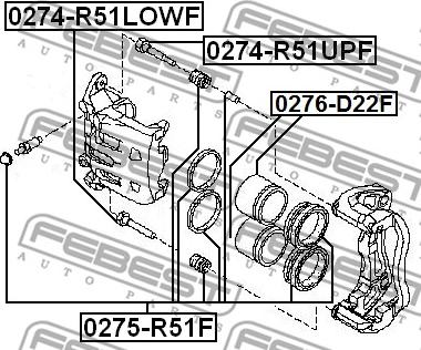 Febest 0275-R51F - Ремкомплект суппорта тормозного переднего autodif.ru