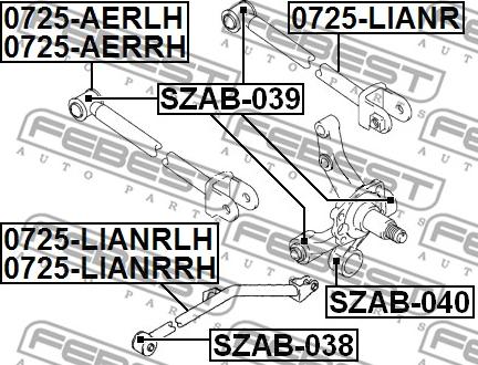 Febest 0725-AERLH - рычаг задней подвески передний левый!\ Suzuki Liana 01> autodif.ru