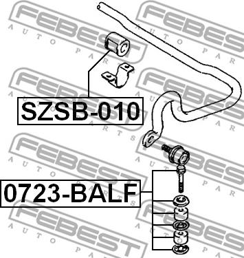 Febest 0723-BALF - 0723BALF_тяга стабилизатора переднего!- Suzuki Baleno 1.3-1.6i-1.9TD 95-02 autodif.ru