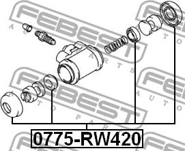 Febest 0775-RW420 - Ремкомплект суппорта тормозного заднего autodif.ru