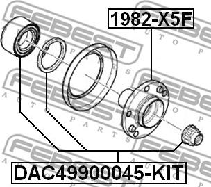 Febest 1982-X5F - ступица колеса пер.!d=141\BMW X5 E53 3.0-4.8is 00> autodif.ru