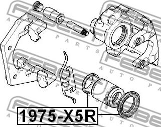 Febest 1975-X5R - Ремкомплект суппорта тормозного заднего autodif.ru