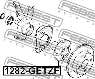 Febest 1282-GETZF - ступица колеса передняя!\ Hyundai Accent 02>/Getz 02>/Atos 1.0 02> autodif.ru