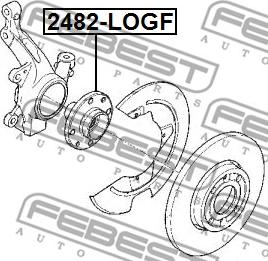 Febest 2482-LOGF - ступица колеса передняя!\ Renault Logan/Sandero 1.4-1.6 04> autodif.ru