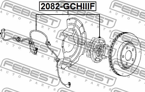 Febest 2082-GCHIIIF - подшипник ступицы передней к-кт!\ Jeep Grand Cherokee III 04-10 autodif.ru