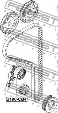 Febest 2190-CB4 - ролик натяжной ремня ГРМ!\ Ford Fiesta/Focus 1.25i-1.6i 16V 97> autodif.ru