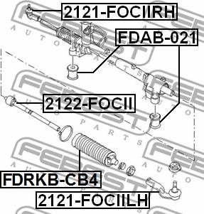 Febest FDAB-021 - втулка рулевой рейки!\ Ford Focus 03-07 autodif.ru