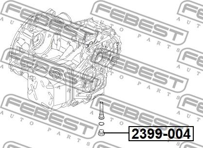 Febest 2399-004 - пробка сливная поддона картера коробки передач!\ Audi A3 08>, Skoda Octavia/Superb 04> autodif.ru