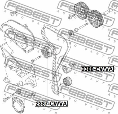 Febest 2387-CWVA - ролик натяжной ремня ГРМ!\ Audi A3 1.2/1.4 TFSi FSi 12> autodif.ru