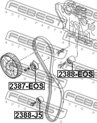 Febest 2387-EOS - ролик натяжной ремня ГРМ!\ Audi A3/A4, VW Golf/Touran 2.0 02> autodif.ru