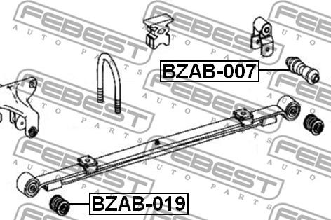 Febest BZAB-007 - сайлентблок задней рессоры задний! 16x48/55x80 \MB 407-410/Sprinter 904/906/909 94> autodif.ru