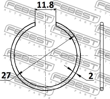 Febest CC-1-27X2 - кольцо стопорное 27x2!\ Chrysler Sebring/Stratus 95-07 autodif.ru