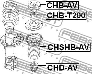 Febest CHB-AV - опора амортизатора переднего!\ Daewoo Kalos 02>, Chevrolet Aveo 06> autodif.ru