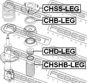 Febest CHD-LEG - отбойник амортизатора переднего!\ Opel Astra F/Kadett E/Ascona C 81> autodif.ru