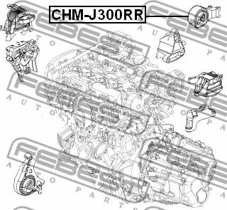 Febest CHM-J300RR - Подушка двигателя CHEVROLET CRUZE J300 09- CHM-J300RR autodif.ru
