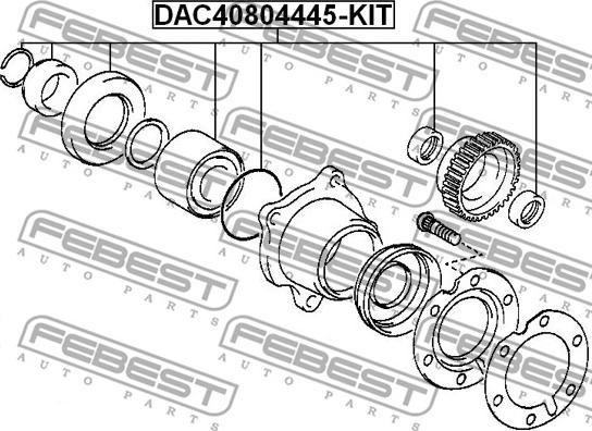 Febest DAC40804445-KIT - Подшипник ступицы колеса (ремкомплект) зад прав/лев autodif.ru