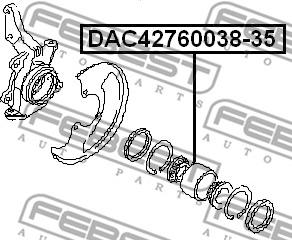 Febest DAC42760038-35 - подшипник ступ. пер.!\ Nissan Primera P10 1.6-2.0D 90-96 / Maxima all 88-96 autodif.ru