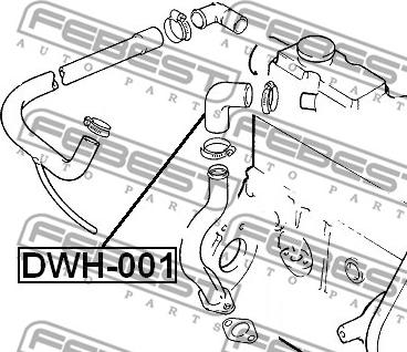 Febest DWH-001 - патрубок вентиляции картерных газов!\ Opel Kadett/Vectra 84-95 autodif.ru