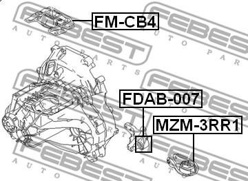 Febest FDAB-007 - Сайлентблок опоры АКПП FORD FOCUS II/C-MAX 1.4-2.0 autodif.ru