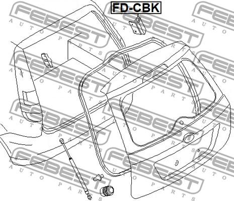 Febest FD-CBK - демпфер крышки багажника!\ Ford Fusion 01> autodif.ru