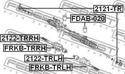 Febest FRKB-TRLH - пыльник рейки рулевой! левый\ Ford Transit 2.0Di-2.4DTE 00-06 autodif.ru