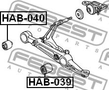 Febest HAB-040 - Сайлентблок нижнего рычага подвески перед прав/лев autodif.ru