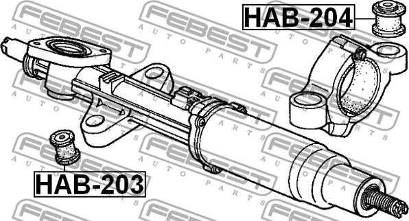 Febest HAB-203 - Сайлентблок рулевой рейки autodif.ru