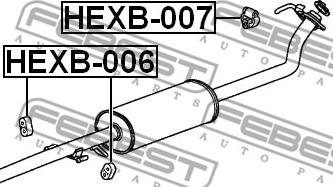 Febest HEXB-007 - подушка крепления глушителя!\ Daewoo Lanos/Leganza, Honda,Rover 1.2-1.6/2.0/1.4D/1.5D 85> autodif.ru