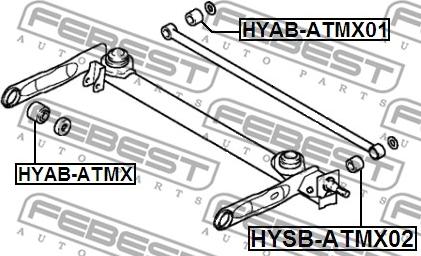 Febest HYSB-ATMX02 - Втулка задней поперечной тяги autodif.ru