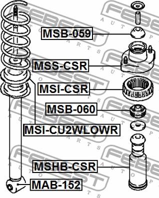 Febest MSB-059 - втулка амортизатора заднего!\ Mitsubishi Outlander CU 02-06 autodif.ru