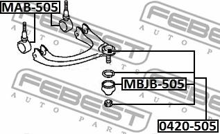 Febest MBJB-505 - Пыльник опоры шаровой верхнего Рычага 13.8X32.8X34 autodif.ru