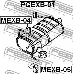 Febest MEXB-05 - крепление глушителя!\ Mitsubishi Space Runner 2.0/2.4 99>/Grandis 2.4 04> autodif.ru