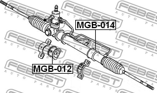 Febest MGB-014 - Проставка рулевой рейки autodif.ru