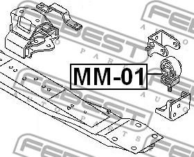 Febest MM-01 - подушка раздатки!\Mitsubishi Pajero II V14W-V55W 91-04 autodif.ru