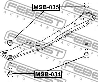 Febest MSB-035 - сайлентблок подрамника !\ Mitsubishi Lancer 94-03 autodif.ru