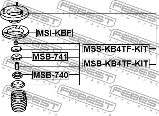 Febest MSB-KB4TF-KIT - втулка амортизатора переднего нижняя!\ Mitsubishi Pajero Sport 08> autodif.ru