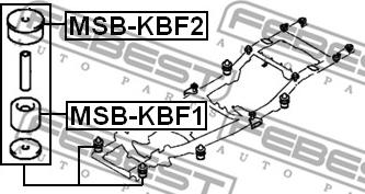 Febest MSB-KBF2 - сайлентблок подрамника!\ Mitsubishi Pajero/Montero Sport 96-06 autodif.ru