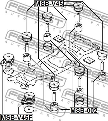 Febest MSB-V45 - сайлентблок подрамника !\Mitsubishi Pajero/Montero Sport 96-06 autodif.ru