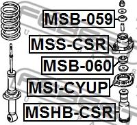Febest MSI-CYUP - проставка задней пружины верхняя!\ Mitsubishi ASX 10-16 autodif.ru