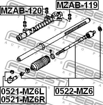 Febest MZAB-120 - Втулка рулевой рейки autodif.ru