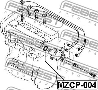 Febest MZCP-004 - кольцо уплотнительное распределителя зажигания!\ Mazda 323 BJ 98-04 autodif.ru