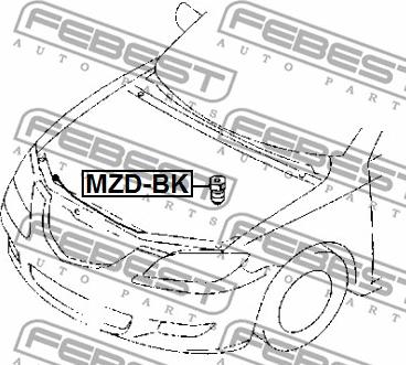 Febest MZD-BK - отбойник капота!\ Mazda 2/3/CX-5/CX-7 02>, Nissan Lafesta B35 11> autodif.ru
