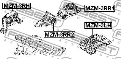 Febest MZM-3RR1 - MZM-3RR1_подушка АКПП! Ford Focus/C-Max 1.6-2.0/2.0TDCI 03> autodif.ru