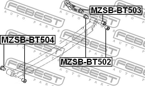 Febest MZSB-BT502 - втулка зад.рессоры зад.!\ Mazda E2200 SD/SR 2WD 87-97 autodif.ru