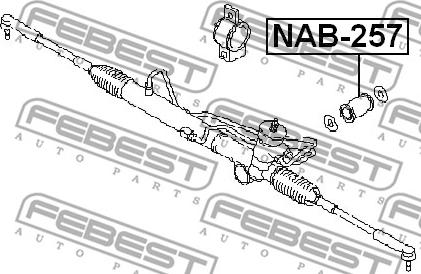 Febest NAB-257 - Сайлентблок рулевой рейки autodif.ru